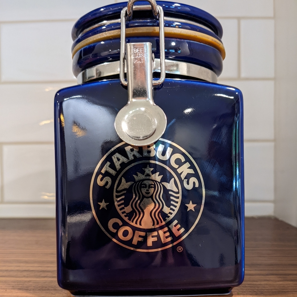 Starbucks Beehouse Colbalt Blue Canister